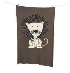 COUVERTURE DE LIT EN TRICOT LION