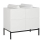 COMMODE 4 TIROIRS HAVANA BLANC