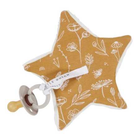 DOUDOU ATTACHE-SUCETTE WILD FLOWERS OCHRE