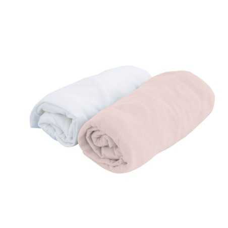 LOT DE 2 DRAPS-HOUSSE 60X120 CM BLANC DRAGEE