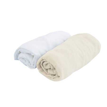 LOT DE 2 DRAPS-HOUSSE 60X120 CM BLANC ECRU
