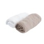 LOT DE 2 DRAPS-HOUSSE 60X120 CM BLANC TAUPE