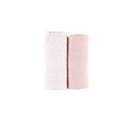 LOT DE 2 DRAPS-HOUSSE ROSES MOUSSELINE BIO 70X140 MORIS SACHA