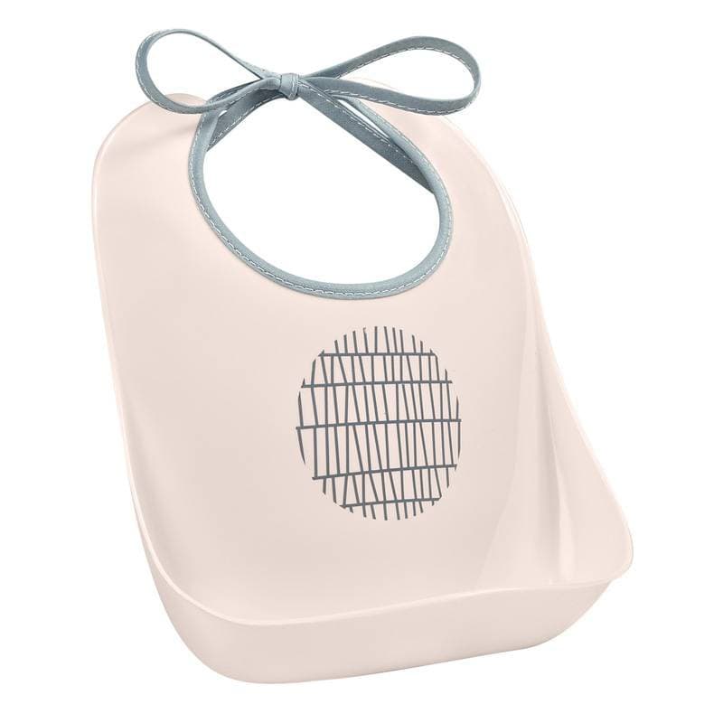 Bavoir D Apprentissage Pink Grid, repas beaba pink grid — vue 2 sur 2