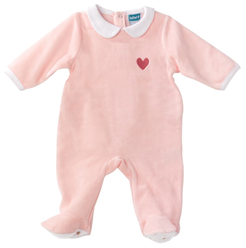 Dors Bien Velours Ouv. Dos 6 Mois Gaia Rose