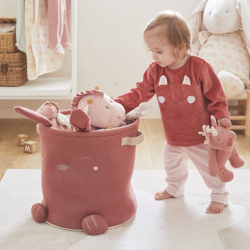 L&j Panier de Rangement Tricot Bio, rose fonce permanent — vue 2 sur 4