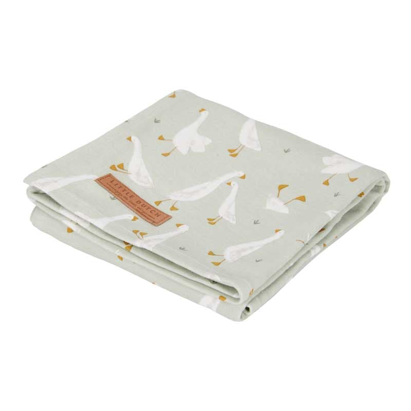 Maxi-lange Swaddle 120 X 120 Little Goose / Pure Olive, wild flowers little dutch olive verte 120x120 2021