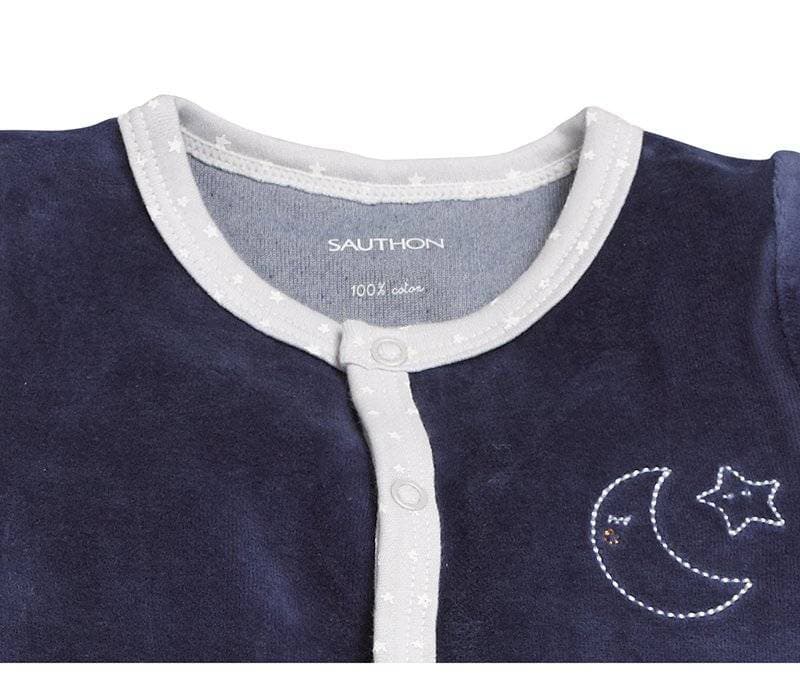 Pyjama Velours Merlin, merlin sauthon babywear bleu 1 mois per — vue 1 sur 2