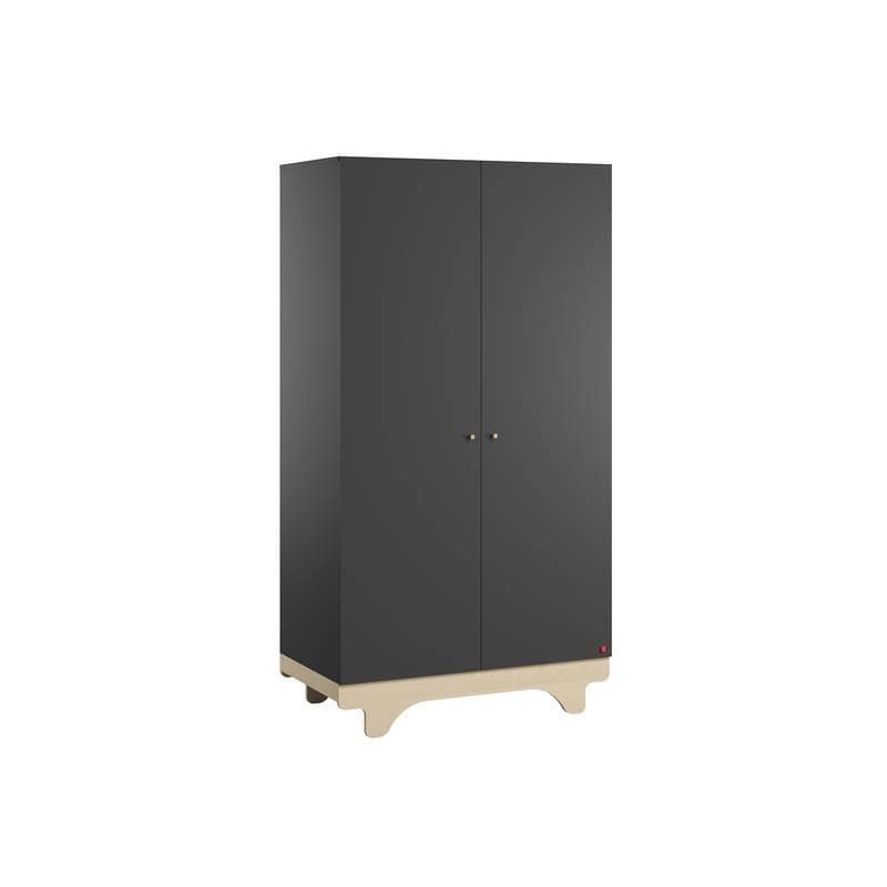 Armoire 2 Portes Playwood Graphite Bois, 100x52x185 graphite/bois playwood — vue 2 sur 2